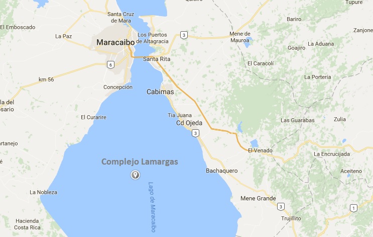 El Cpmplejo Lamargas se encuentra ubicado en el Campo Lamas, en el centro del Lago de Maracaibo